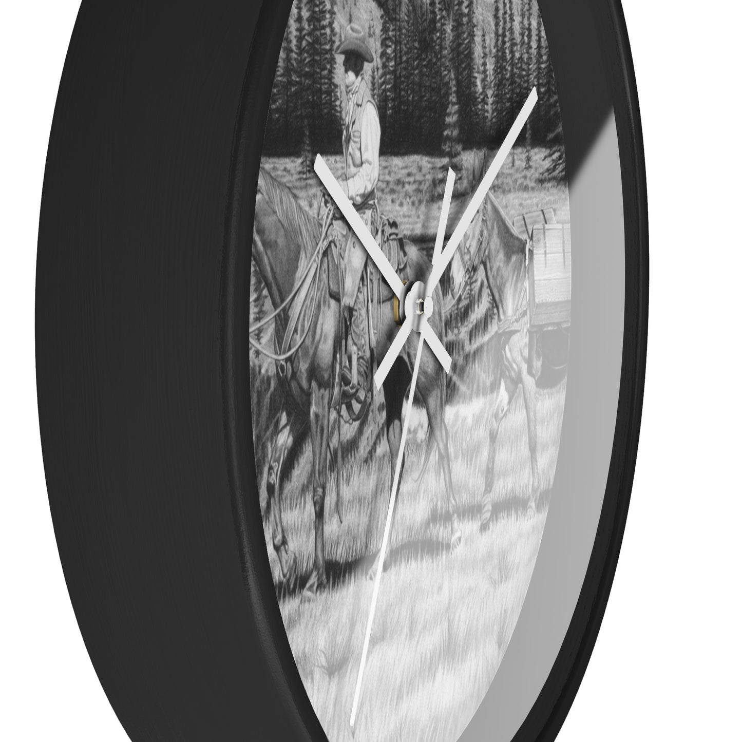 Wall Clock Vintage Farmhouse Decor, Western Theme Timepiece, Country Home Accent, Horse Lover Gift, Unique Wall Art