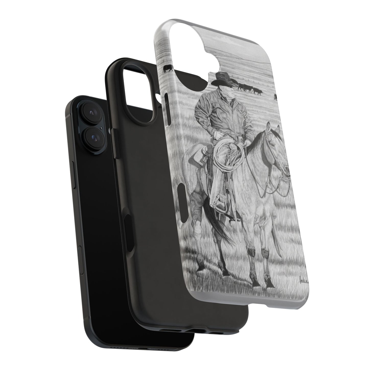 "The Passing Storm" Western Rodeo Phone Cases, Cowboy Design, Tough Protection, Gift for Him, Ranch Decor, Durable Style