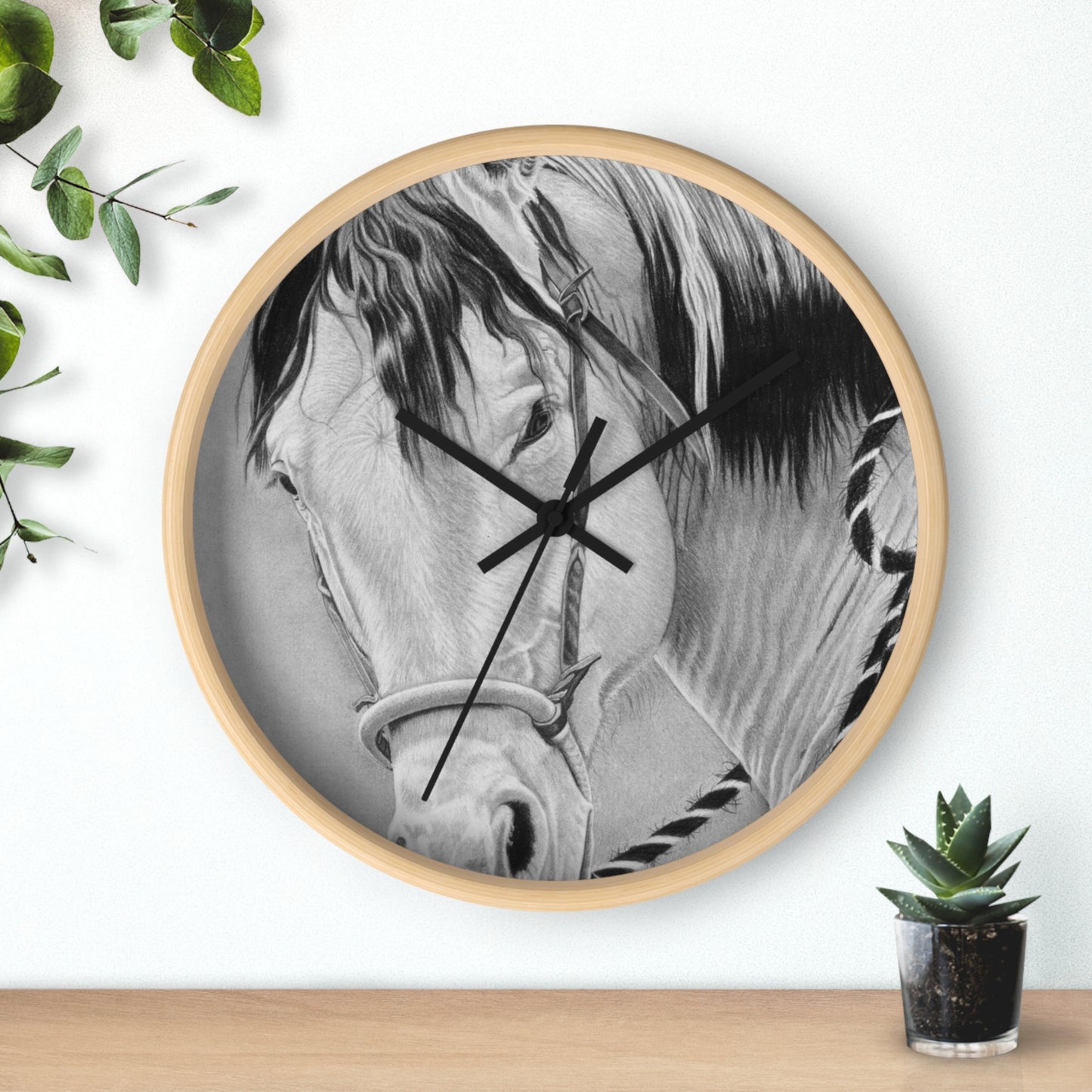 Wall Clock - Vintage Farmhouse Decor, Western Theme Timepiece, Country Home Accent, Horse Lover Gift, Unique Wall Art