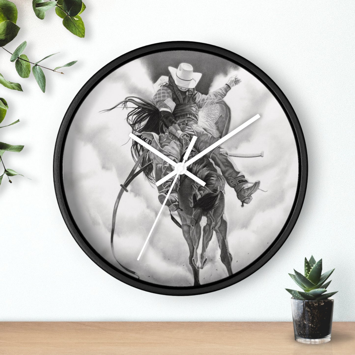 Wall Clock Vintage Farmhouse Decor, Western Theme Timepiece, Country Home Accent, Horse Lover Gift, Unique Wall Art