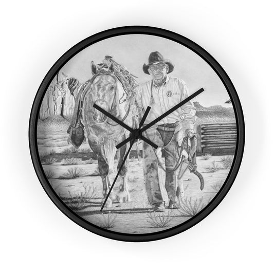On THe TRail of Outlaw Rustic Cowboy Wall Clock - Vintage Farmhouse Decor, Western Theme Timepiece, Country Home Accent, Horse Lover Gift, Unique Wall Art