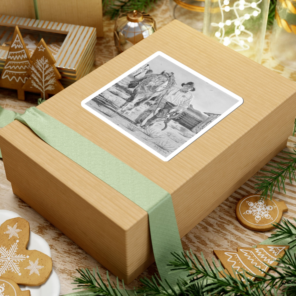 On the trail of outlaw Sticker — Eagle, Buffalo & Spirit Nature Kiss-Cut Decal