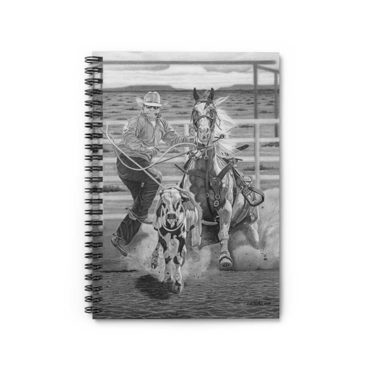 "Stone Cold Throw"  Espiral Notebook - Capturing the Spirit of the West, Journal for Equestrian Lovers, Western Art Gift, Cowpoke Writing Pad, [...]