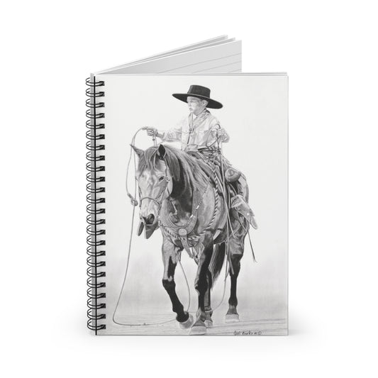 "Young Cowboy"  Espiral Notebook , Journal for Equestrian Lovers, Western Art Gift, Cowpoke Writing Pad, [...]
