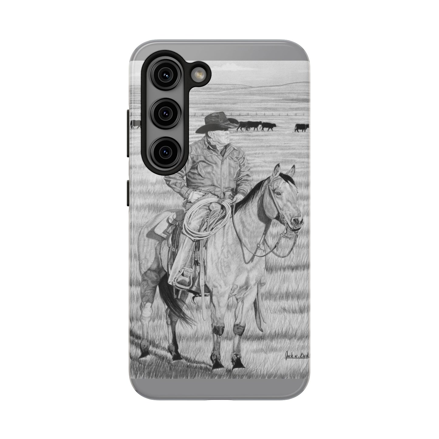 "The Passing Storm" Western Rodeo Phone Cases, Cowboy Design, Tough Protection, Gift for Him, Ranch Decor, Durable Style