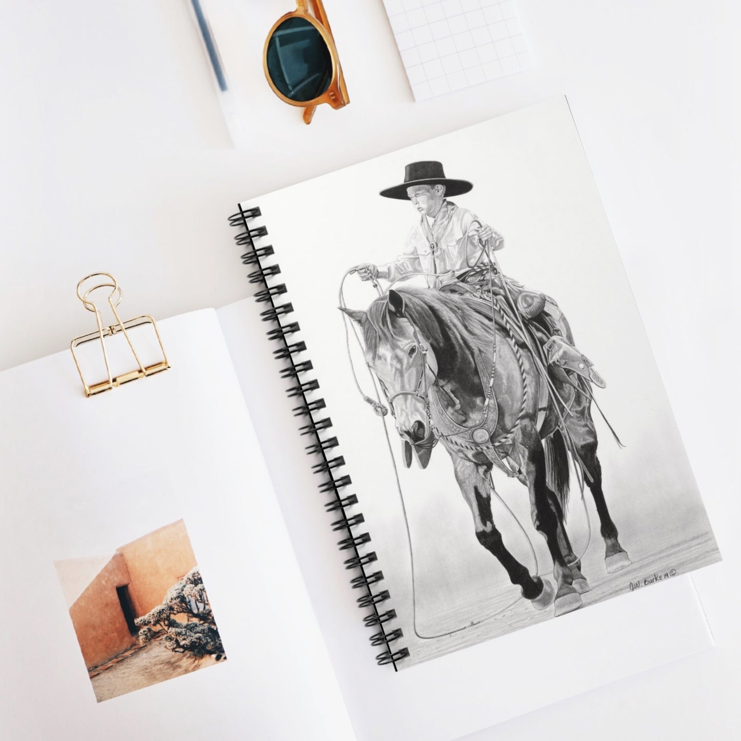 Spiral Notebook, Journal for Equestrian Lovers, Western Art Gift, Cowpoke Writing Pad
