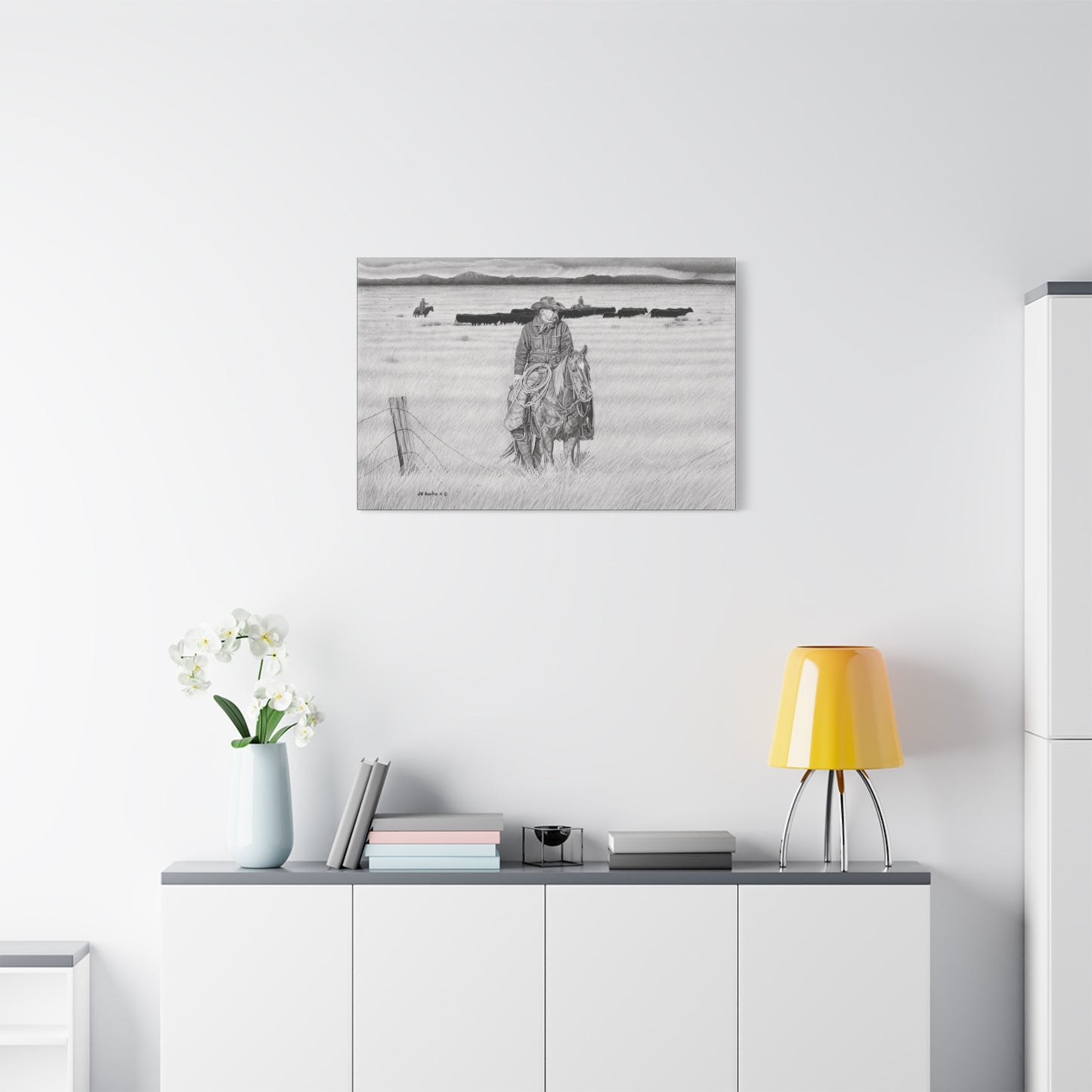 western art on canvas, home decor, farmhouse