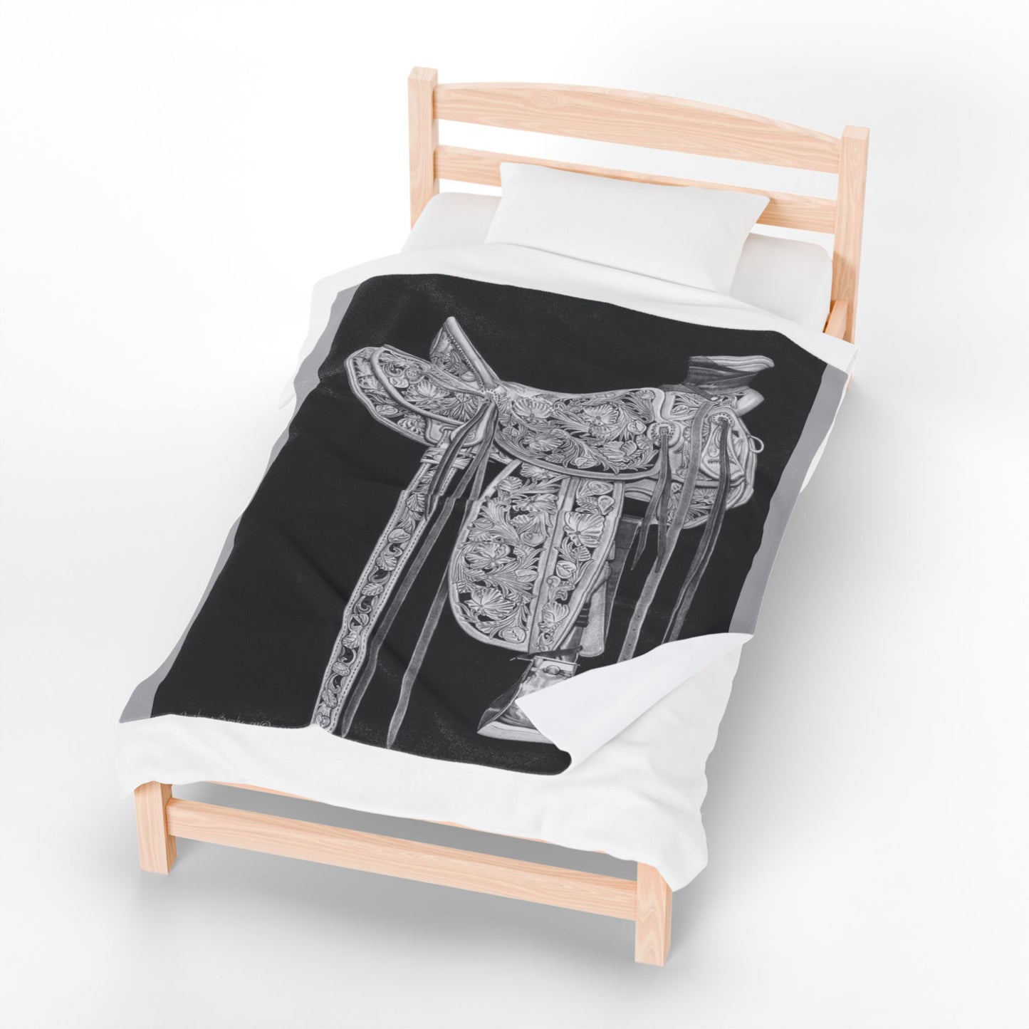 Velveteen Plush Blanket | Western Decor, Gift for Horse Lovers