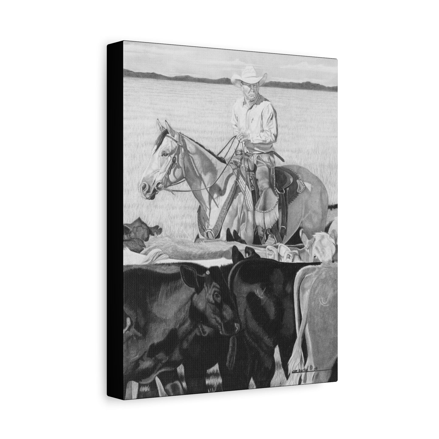 "Hot Day on The Job" western art on canvas