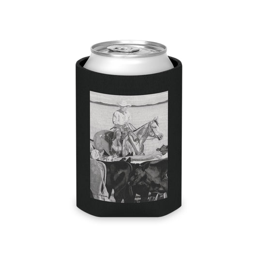 "Hot Day on the Job" Rustic Cowboy Can Cooler, Western Beverage Sleeve, Outdoor Party Gear, Country-Themed Drink Holder, Ideal for BBQs & Tailgates