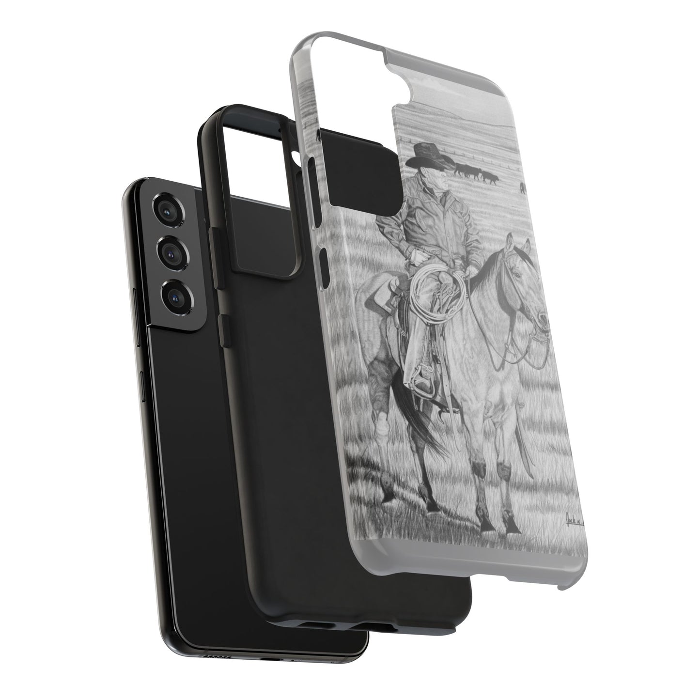 "The Passing Storm" Western Rodeo Phone Cases, Cowboy Design, Tough Protection, Gift for Him, Ranch Decor, Durable Style