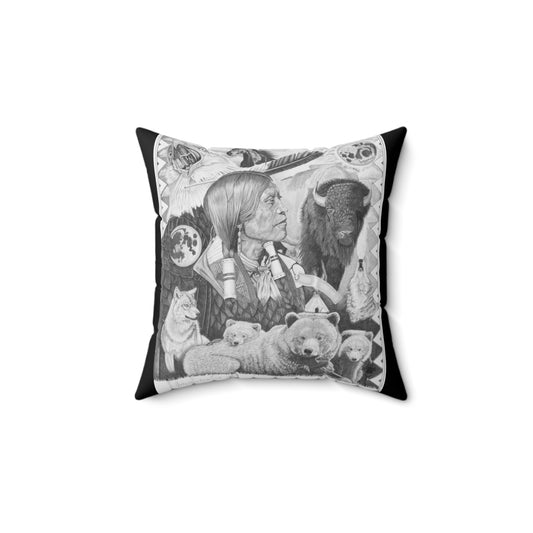 "Two Moon Apache Dream" Cowboy Decor Pillow, Western Home Accent, Farmhouse Throw Pillow, Gift for Horse Lovers, Country Style Cushion