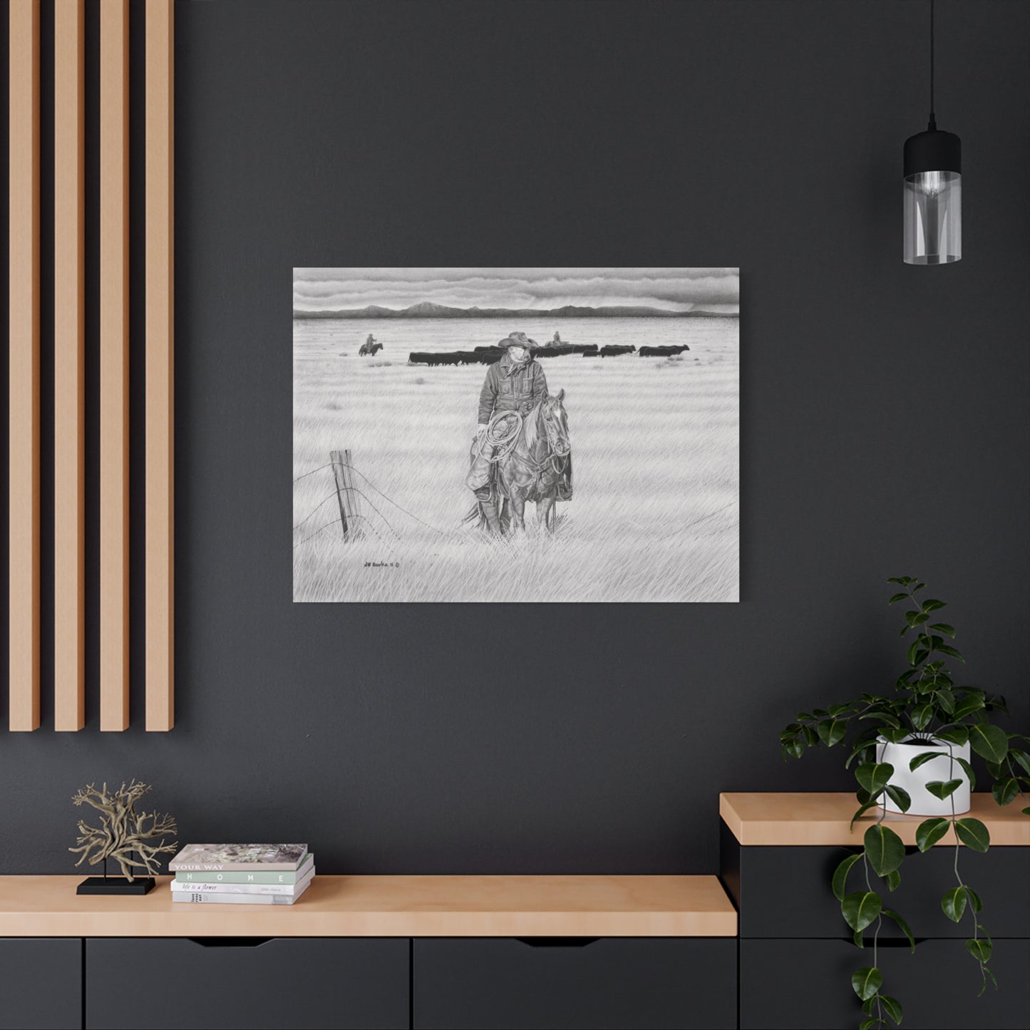 western art on canvas, home decor, farmhouse
