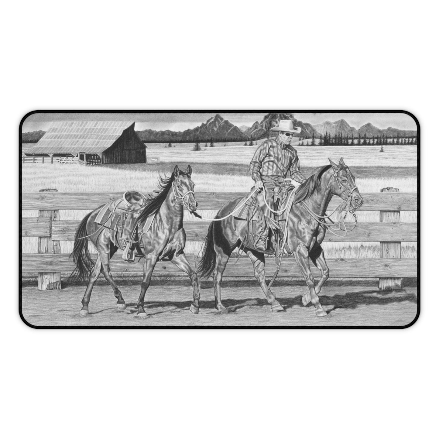 Desk Mat - Western Decor, Cowboy Office Accessory, Horse Lovers Gift, Stylish Computer Mat, Rustic Home Office