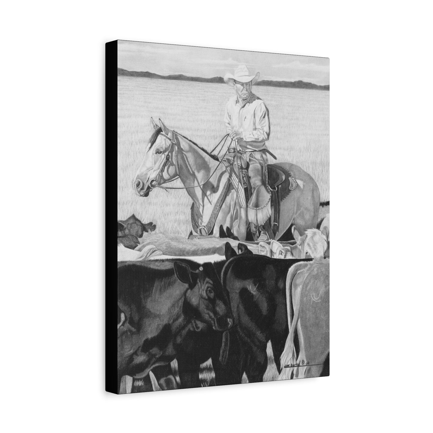 "Hot Day on The Job" western art on canvas
