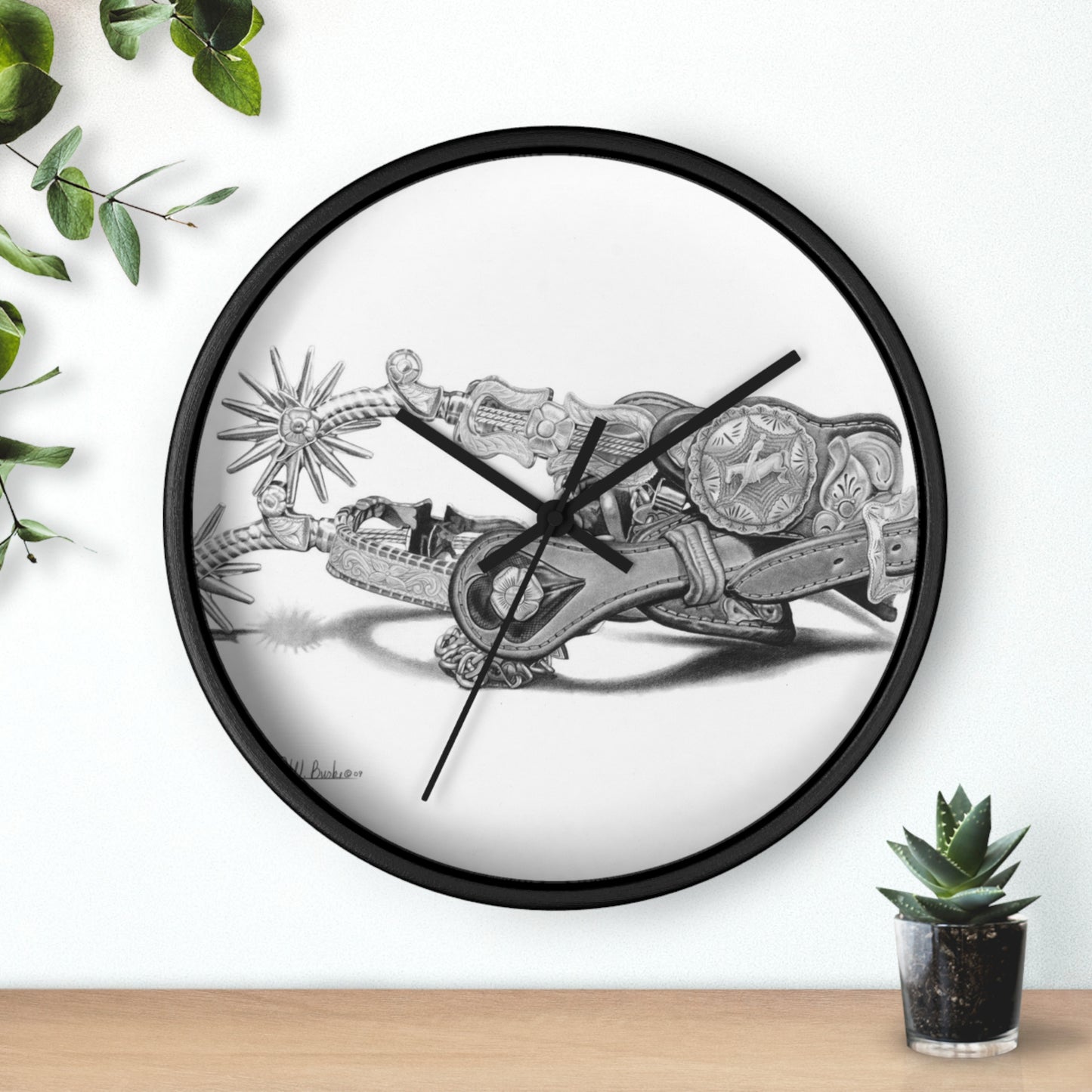 Wall Clock, Vintage Farmhouse Decor, Western Theme Timepiece, Country Home Accent, Horse Lover Gift, Unique Wall Art