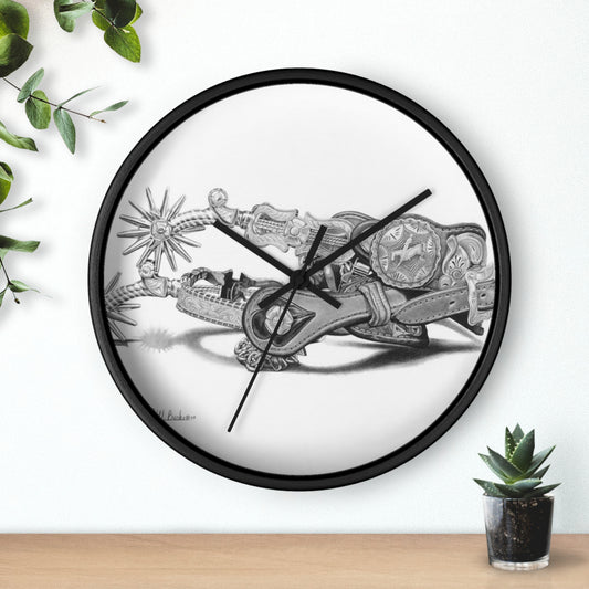 Wall Clock, Vintage Farmhouse Decor, Western Theme Timepiece, Country Home Accent, Horse Lover Gift, Unique Wall Art