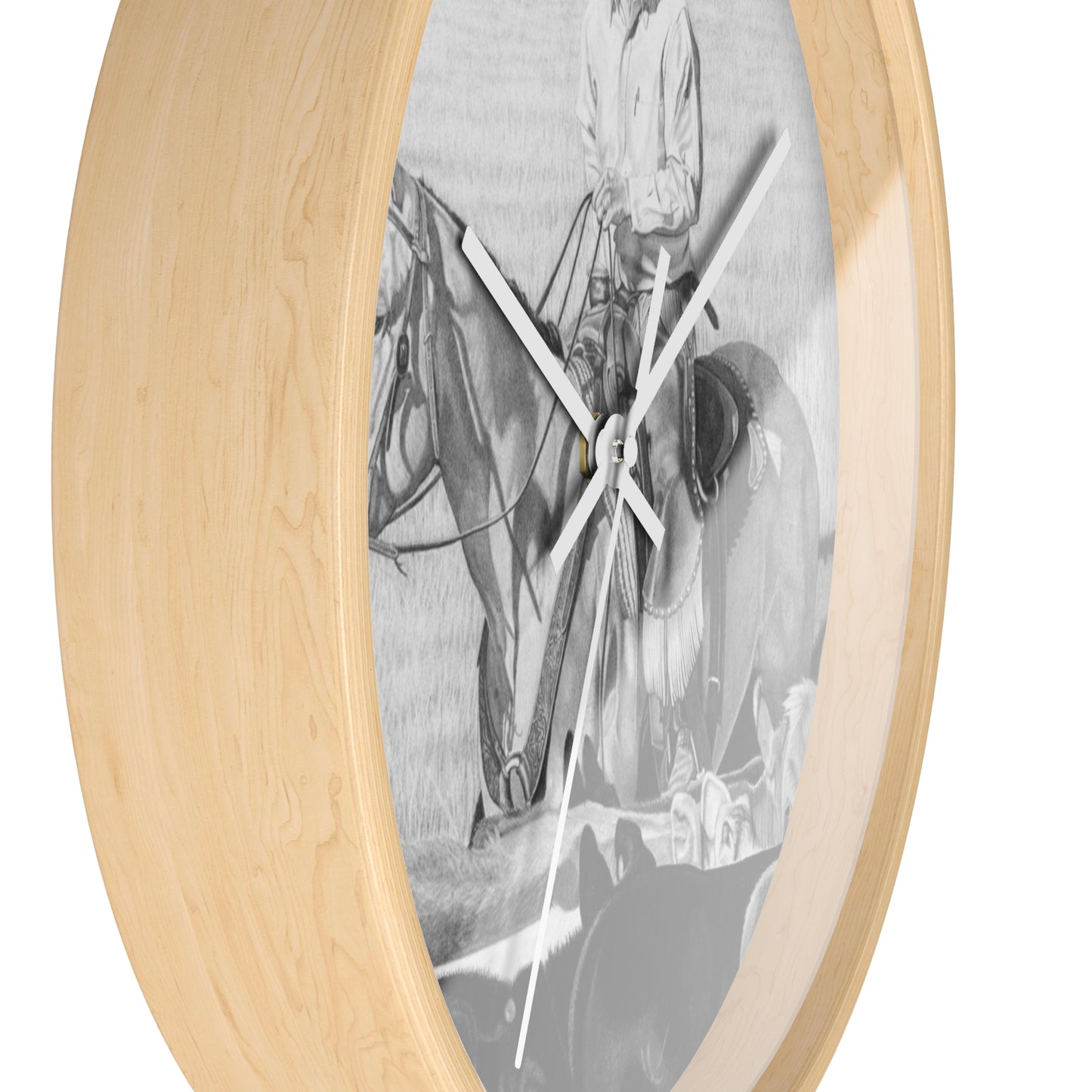 Wall Clock - Vintage Farmhouse Decor, Western Theme Timepiece, Country Home Accent, Horse Lover Gift, Unique Wall Art