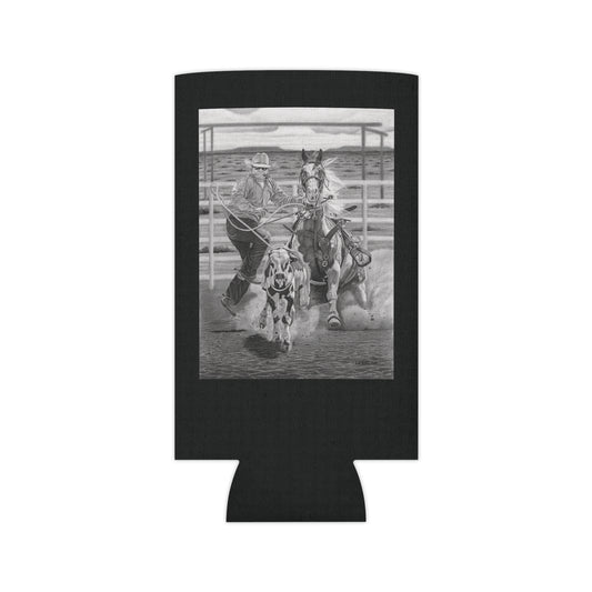 "Stone Cold Throw"  Rustic Cowboy Can Cooler, Western Beverage Sleeve, Outdoor Party Gear, Country-Themed Drink Holder, Ideal for BBQs & Tailgates