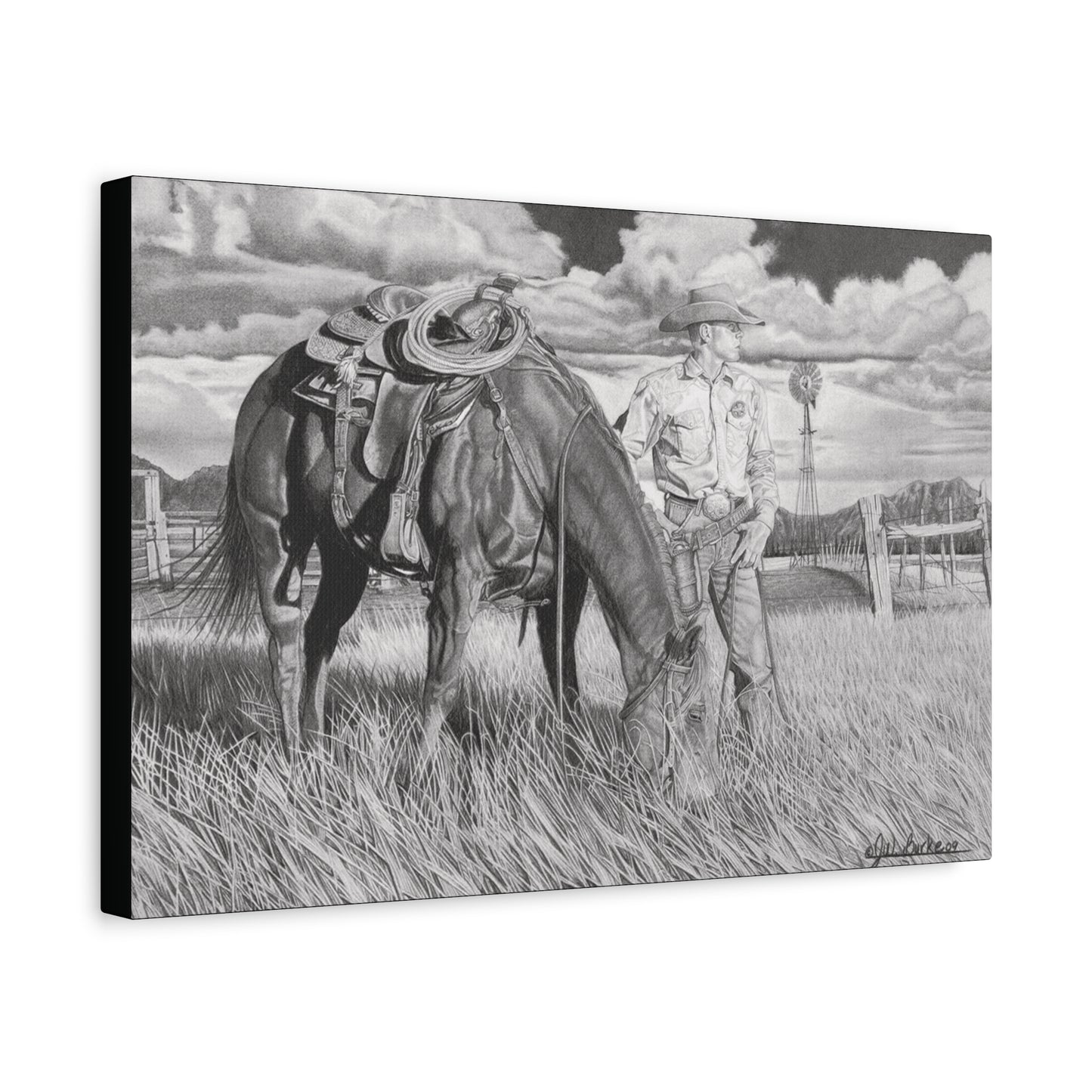 Young Cowboy Dream western art on canvas