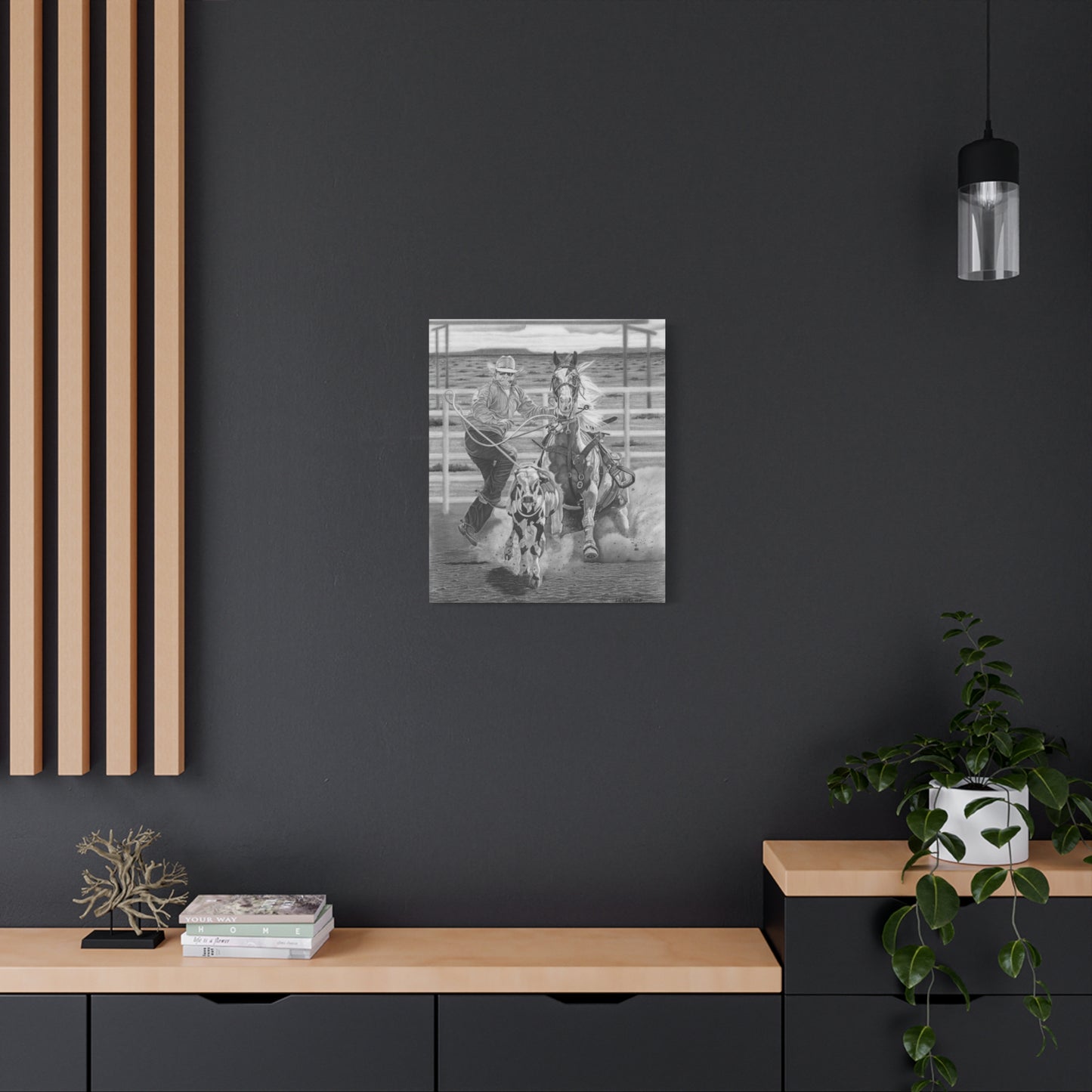 Western Artwork on canvas, farmhouse