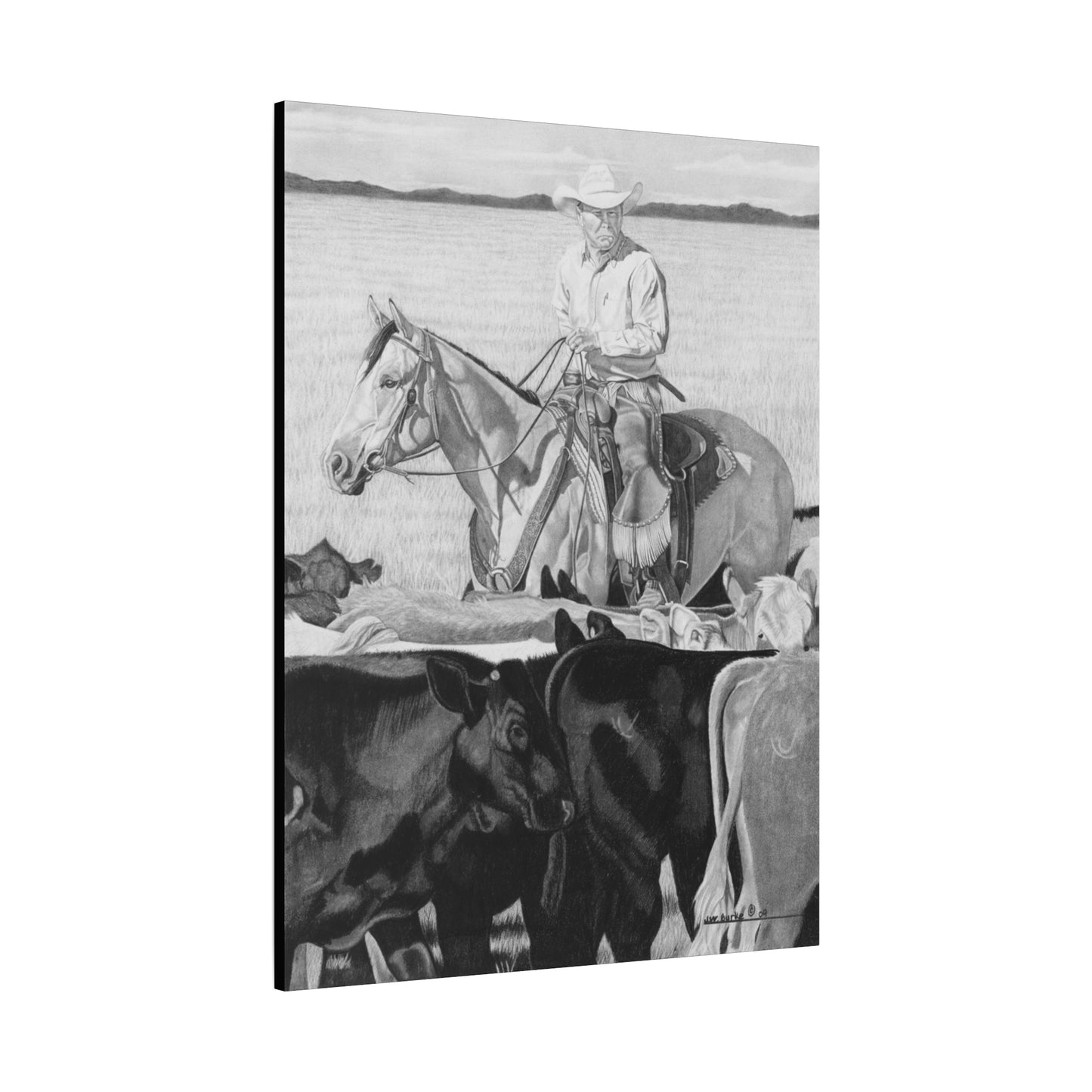 "Hot Day on The Job" western art on canvas