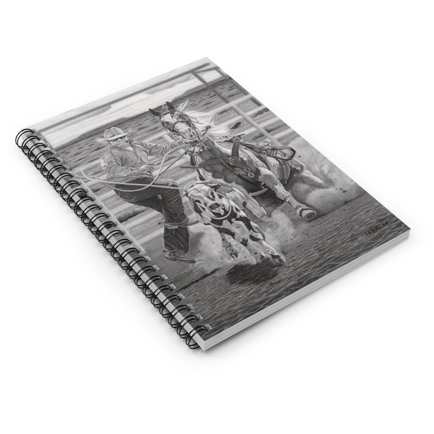 "Stone Cold Throw"  Espiral Notebook - Capturing the Spirit of the West, Journal for Equestrian Lovers, Western Art Gift, Cowpoke Writing Pad, [...]