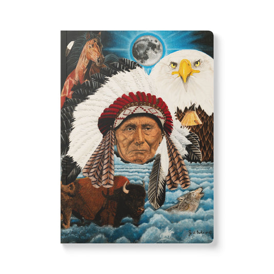 "Dream of Chief Joseph" Native American Wildlife Softcover Journal, Notebook for Writing, Artistic Gift, Travel Journal, Eco-Friendly Stationery, Unique Artwork