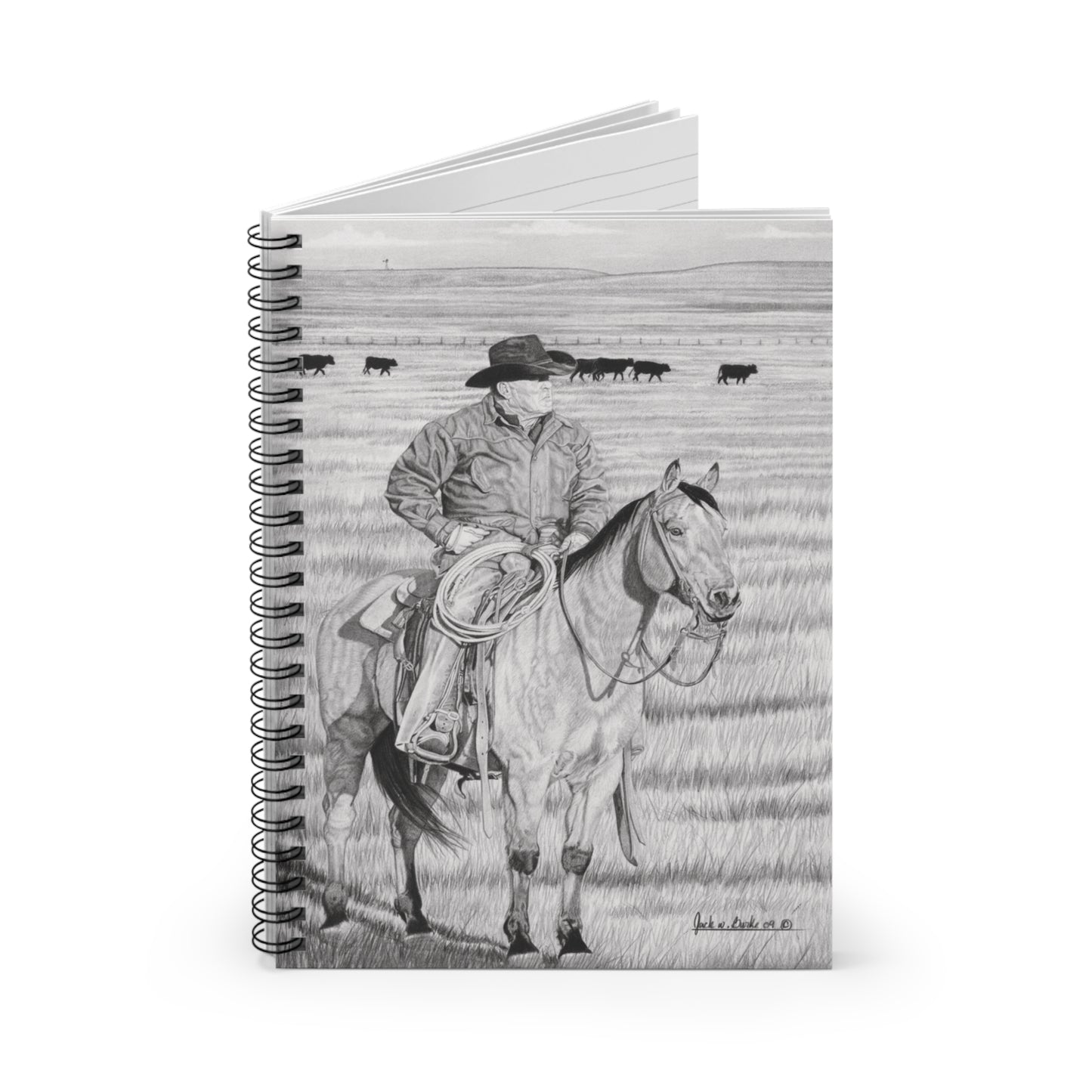 Spiral Notebook, Journal for Equestrian Lovers, Western Art Gift, Cowpoke Writing Pad