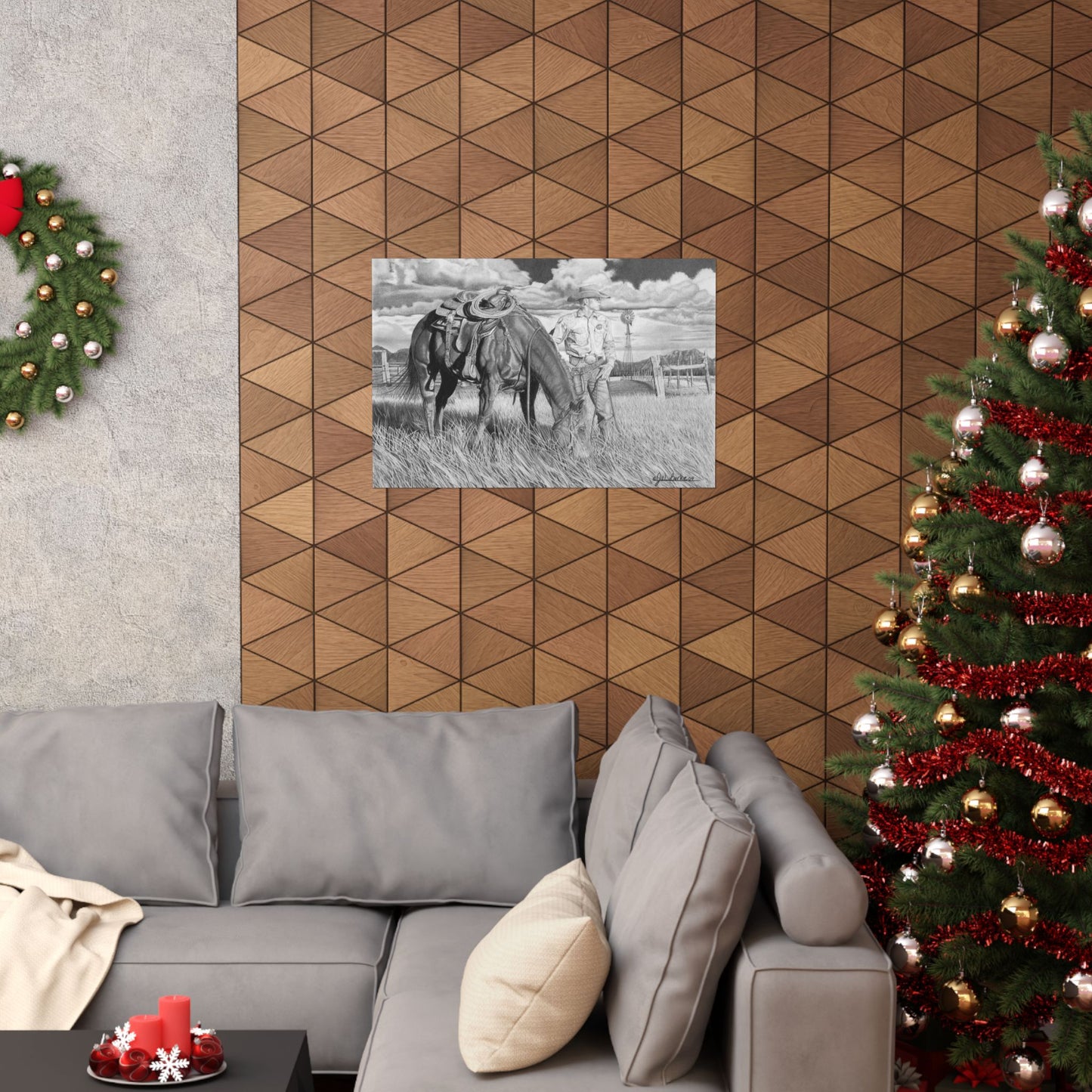 Young Cowboy Dream Rustic Cowboy Art Print | Western Decor | Framed Wall Art, Matte Horizontal Posters, Country Home, Gift for Horse Lovers