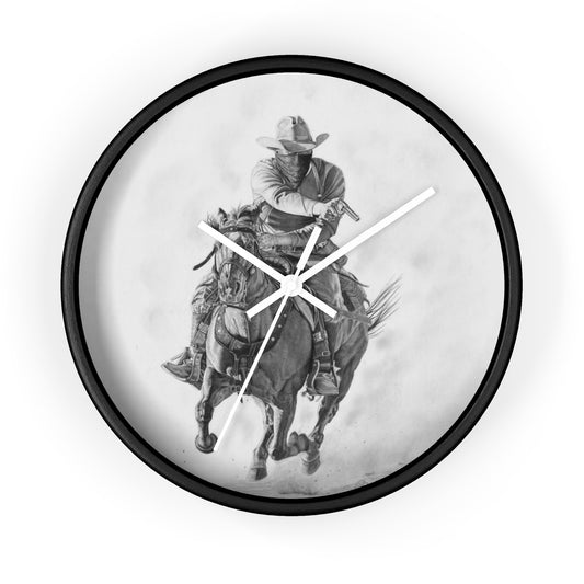 The Bandit  Cowboy Wall Clock - Vintage Farmhouse Decor, Western Theme Timepiece, Country Home Accent, Horse Lover Gift, Unique Wall Art