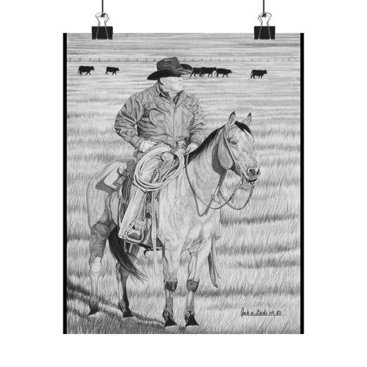 "The Passing Storm" Cowboy Art Print, Matte Vertical Posters for Home Decor, Western Wall Art, Rancher Gifts, Country Living Decor