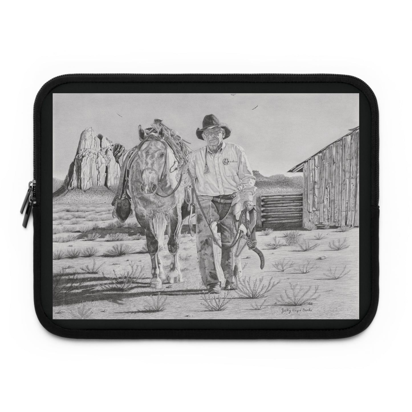 "On The Trail of Oulat" Rustic Cowboy Laptop Sleeve, Western Cowpoke Case, Unique Gift for Ranch Lovers, Rodeo Accessories, Durable Tech Cover