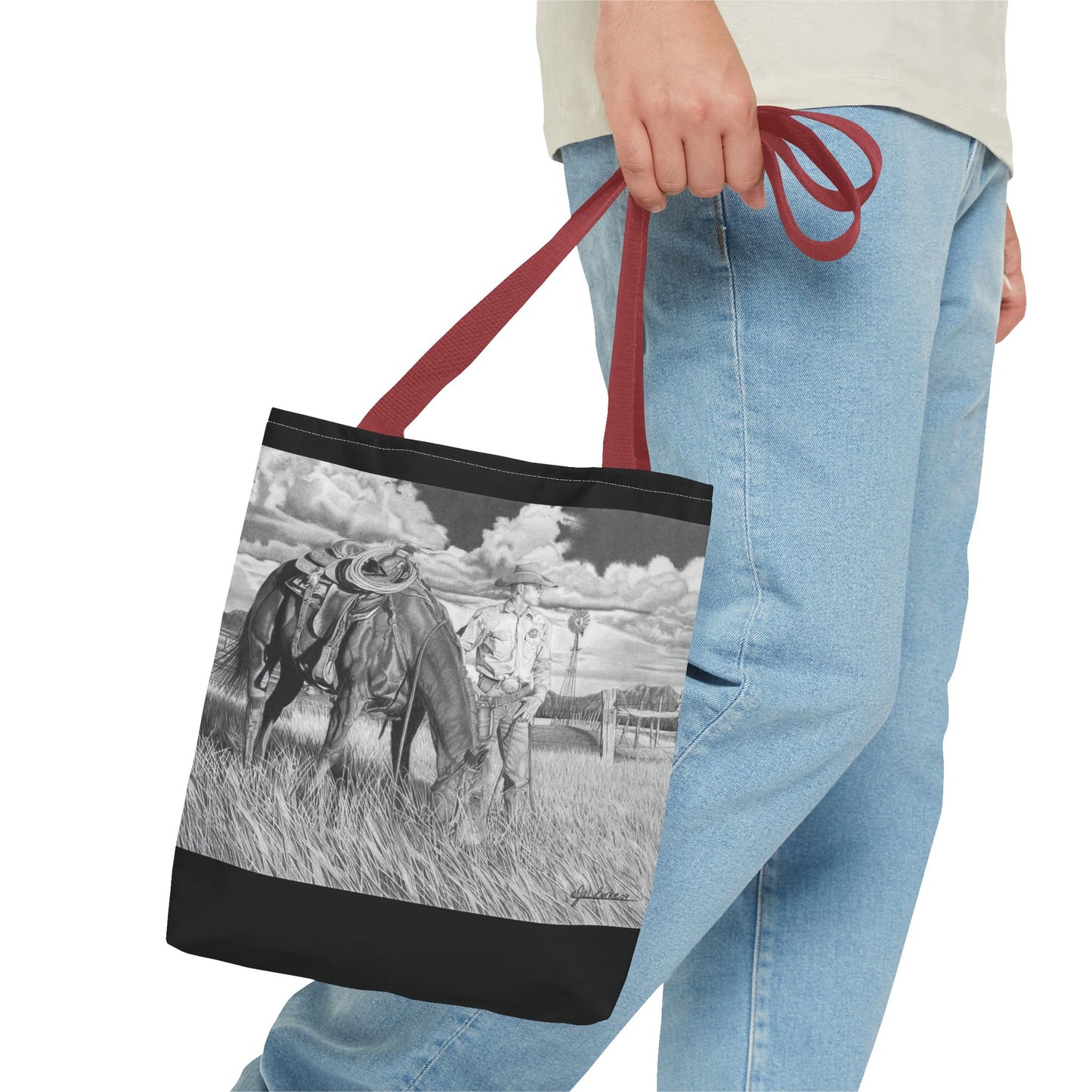 Young Cowboy Dream   Western Art Tote Bag