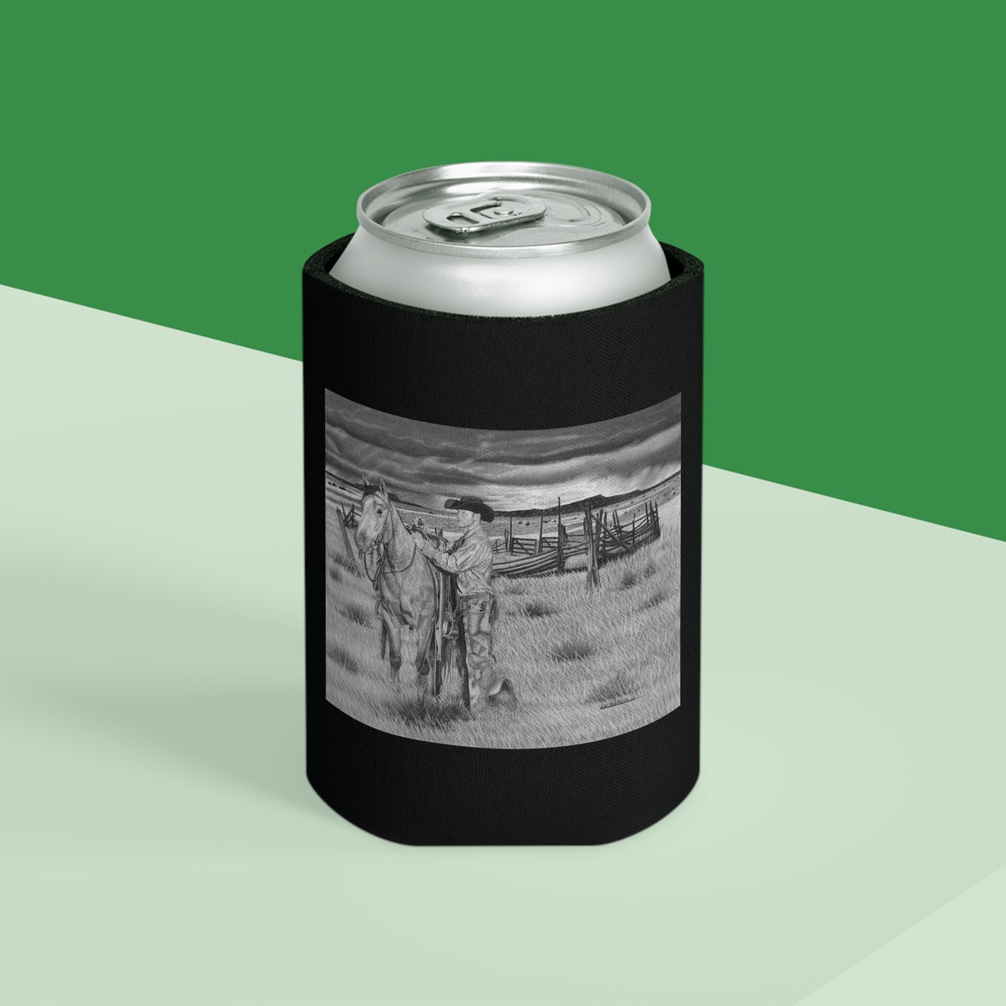 Can Cooler, Western Beverage Sleeve, Outdoor Party Gear, Country-Themed Drink Holder, Ideal for BBQs & Tailgates