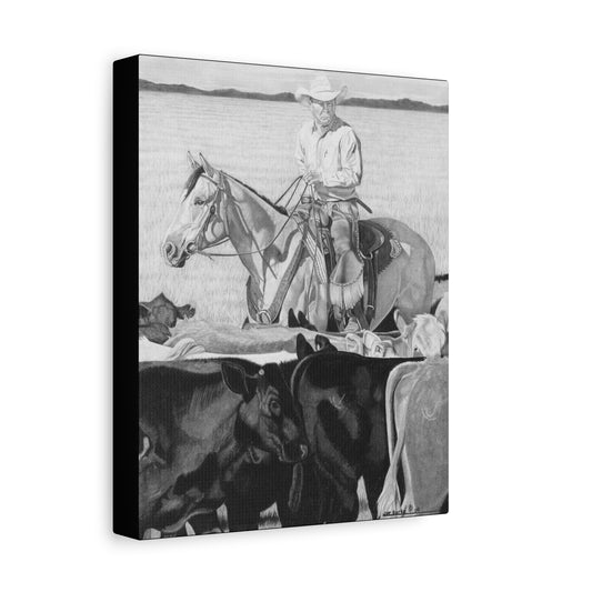 "Hot Day on The Job" western art on canvas