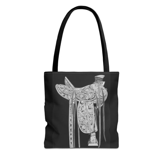 "New Saddle "  Western Style Shopping Tote, Equestrian Gift, Farmhouse Decor, Horse Lover Accessory
