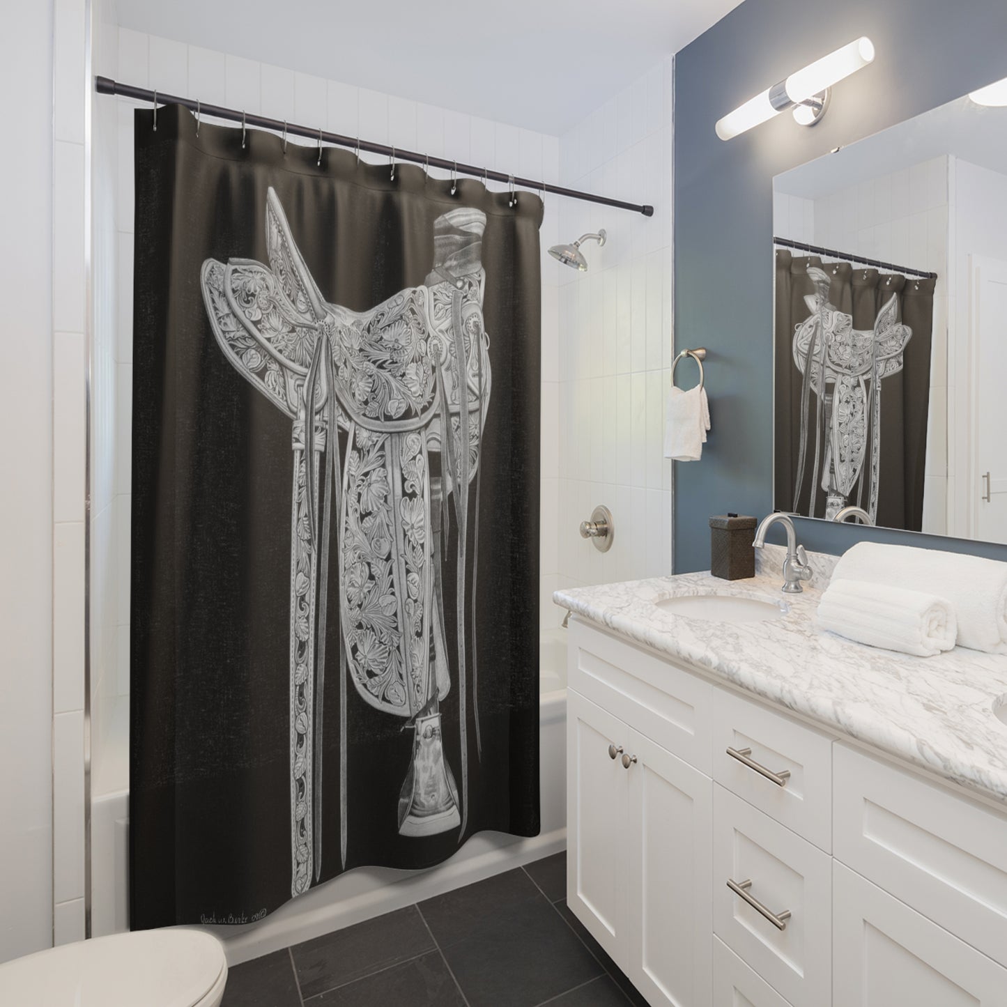 Shower Curtain Western style, farmhouse Bathroom Decor