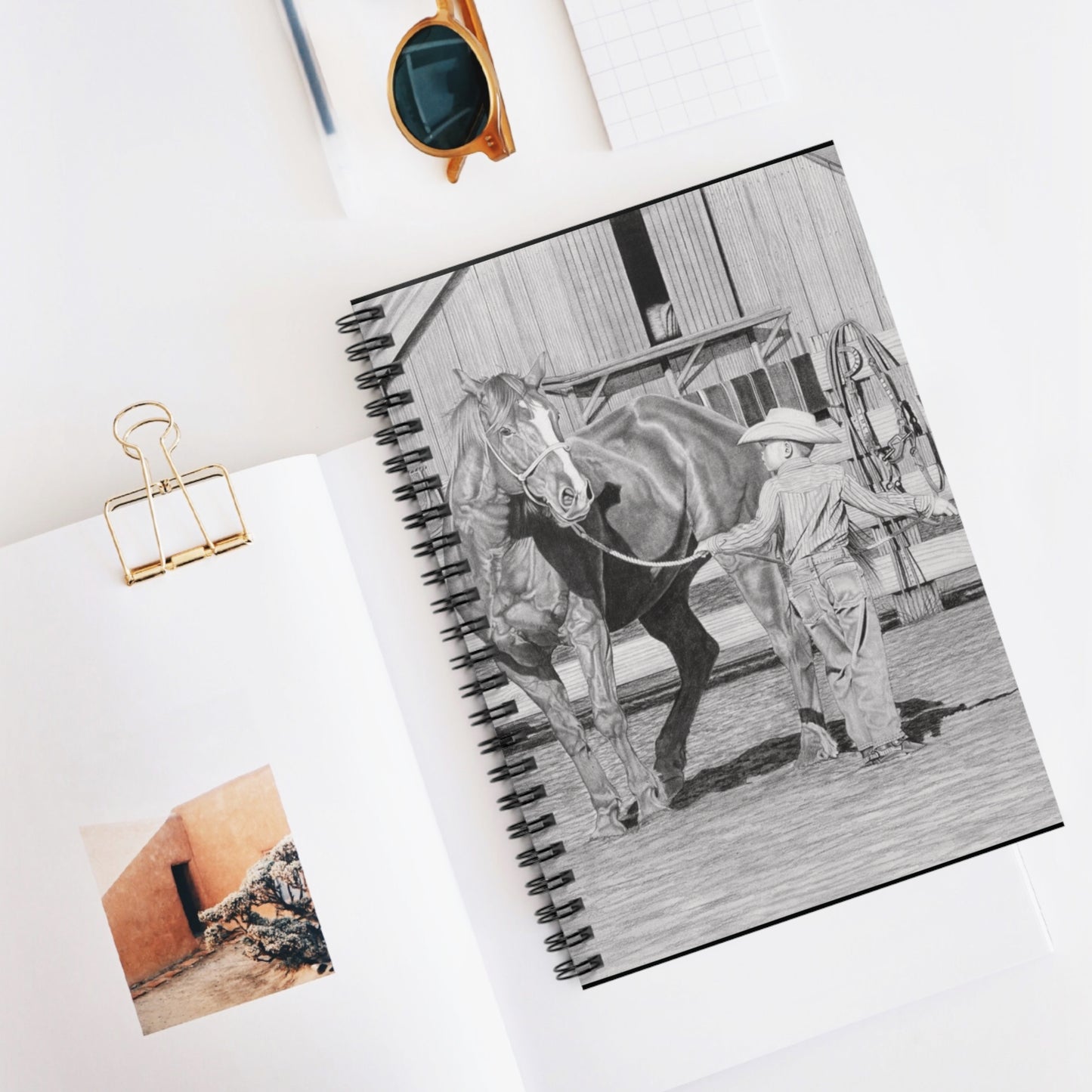 Spiral Notebook, Journal for Equestrian Lovers, Western Art Gift, Cowpoke Writing Pad