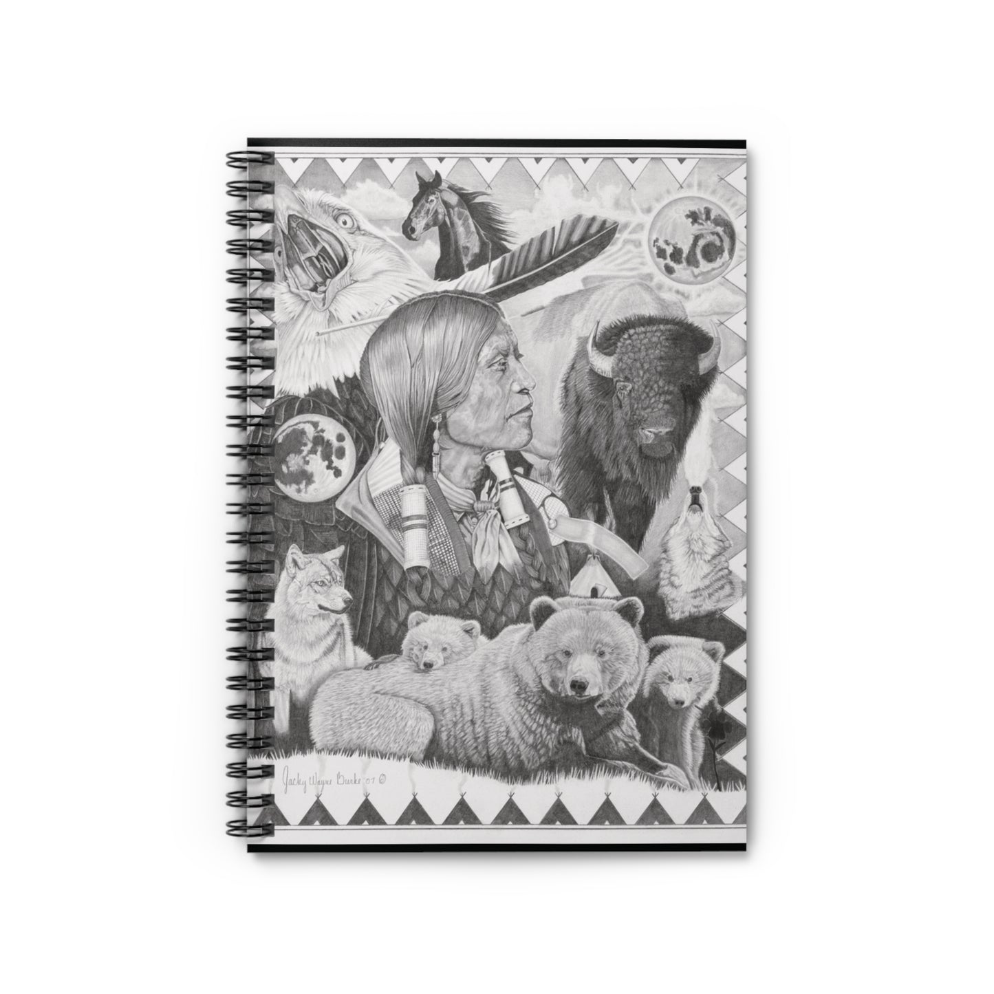 "Two Moon Apache Dream" Western Art Spiral Notebook