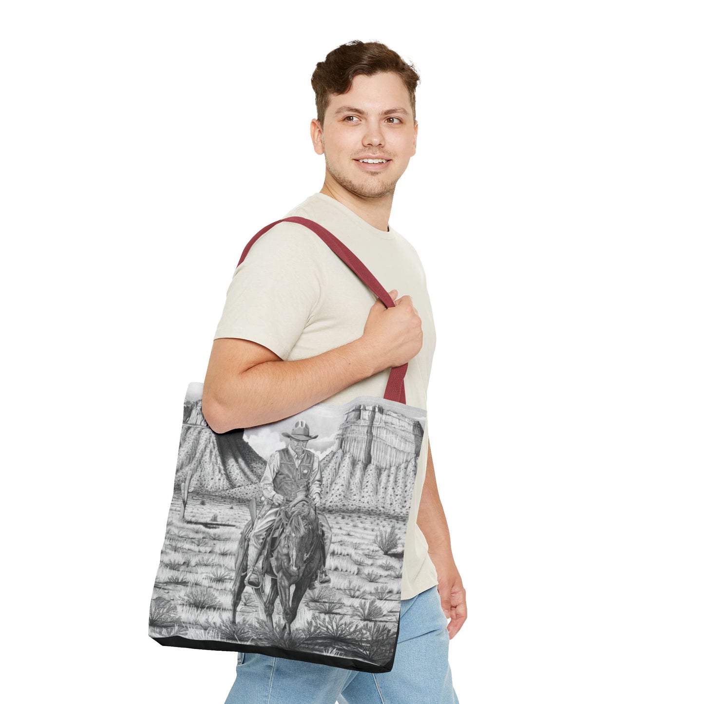 Tote Bag, Western Style Shopping Tote, Equestrian Gift, Farmhouse Decor, Horse Lover Accessory