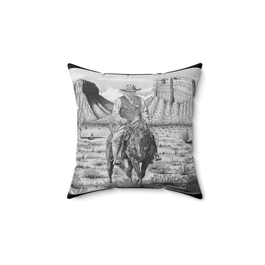 "On the Outlaw Trail"  Western Art Square Pillow