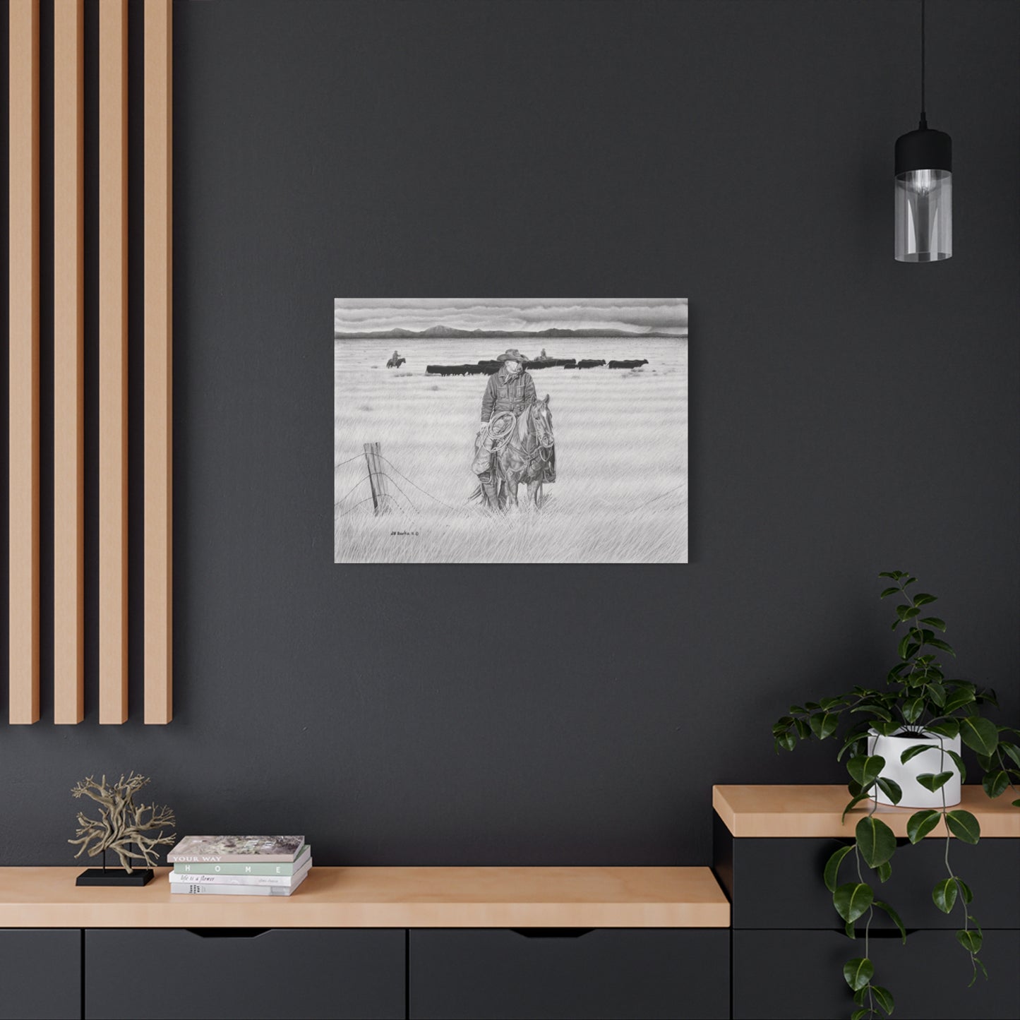 western art on canvas, home decor, farmhouse