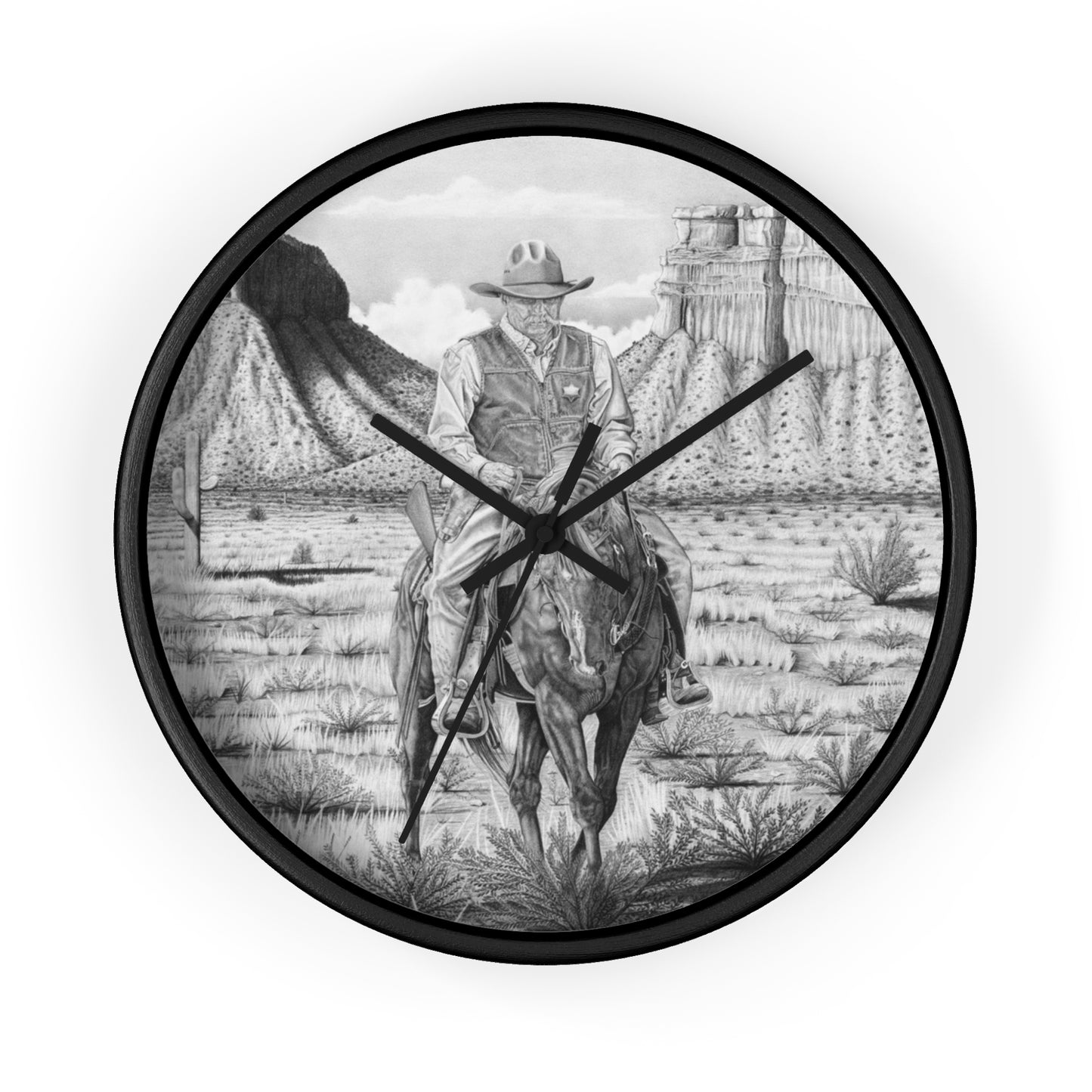 Wall Clock - Vintage Farmhouse Decor, Western Theme Timepiece, Country Home Accent, Horse Lover Gift, Unique Wall Art