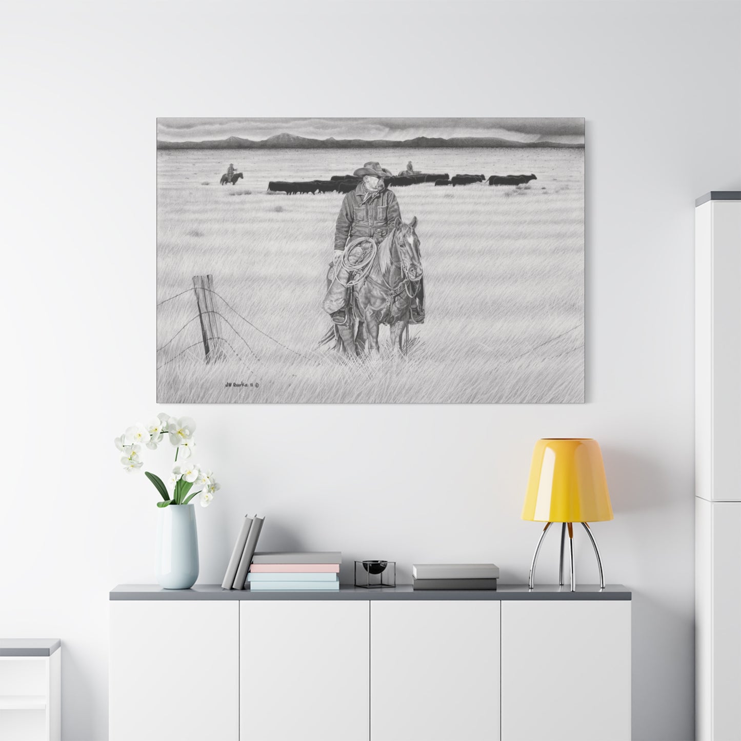 western art on canvas, home decor, farmhouse