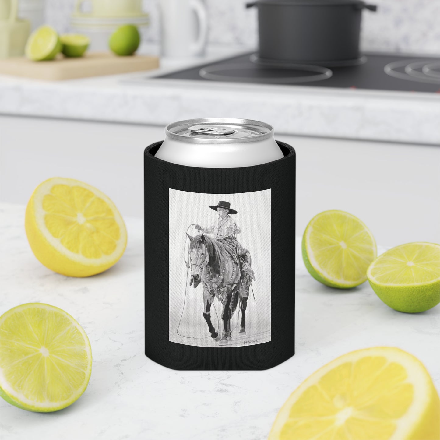Can Cooler, Western Beverage Sleeve, Outdoor Party Gear, Country-Themed Drink Holder, Ideal for BBQs & Tailgates
