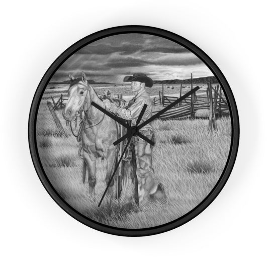 The Coming Storm  Cowboy Wall Clock - Vintage Farmhouse Decor, Western Theme Timepiece, Country Home Accent, Horse Lover Gift, Unique Wall Art