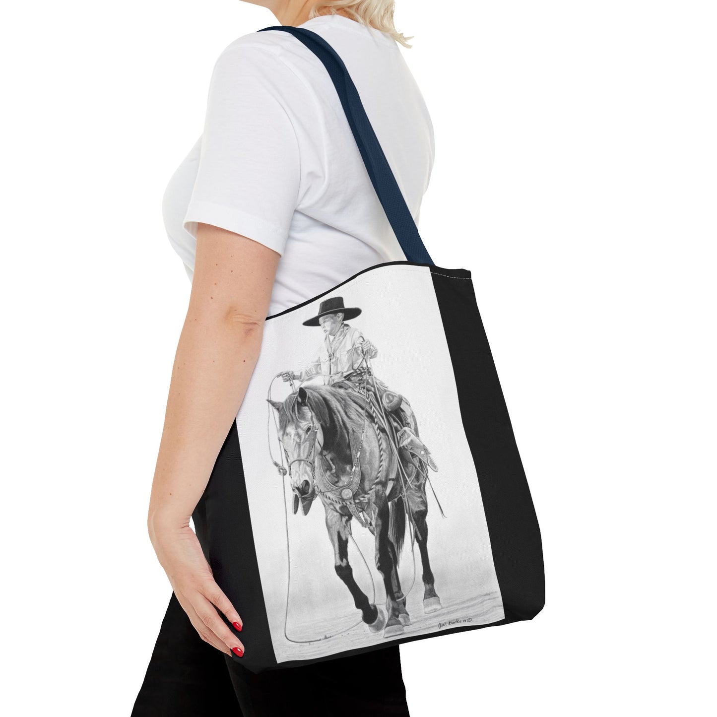 "Young Cowboy " Tote Bag, Western Style Shopping Tote, Equestrian Gift, Farmhouse Decor, Horse Lover Accessory