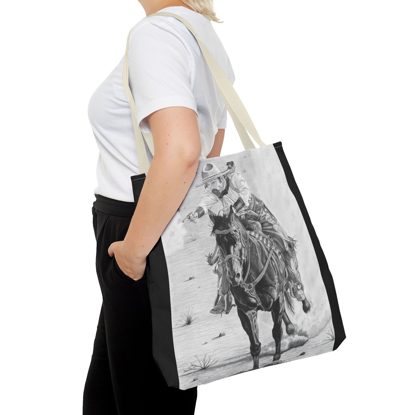 "Wild Bill Rides Again " Tote Bag, Western Style Shopping Tote, Equestrian Gift, Farmhouse Decor, Horse Lover Accessory