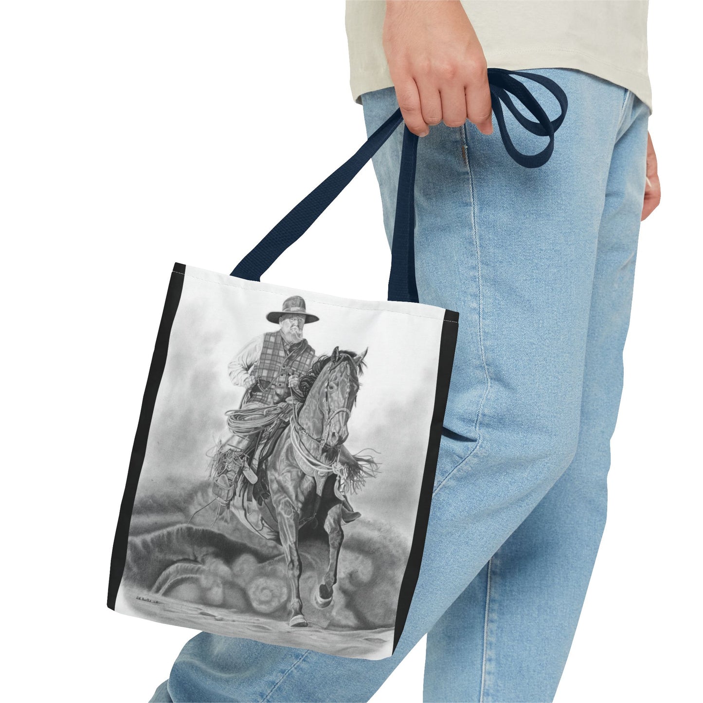 "Trouble  Up Ahead" Tote Bag, Western Style Shopping Tote, Equestrian Gift, Farmhouse Decor, Horse Lover Accessory